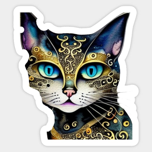 FANTASY CAT PORTRAIT T-shirt mug coffee mug apparel hoodie sticker gift Sticker by TeeBella